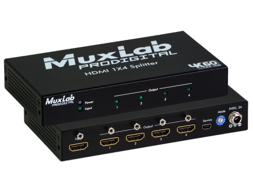 HDMI-Splitter 1:4, MuxLab 4K60, 1-In HDMI / 4-Out HDMI (Spezial)